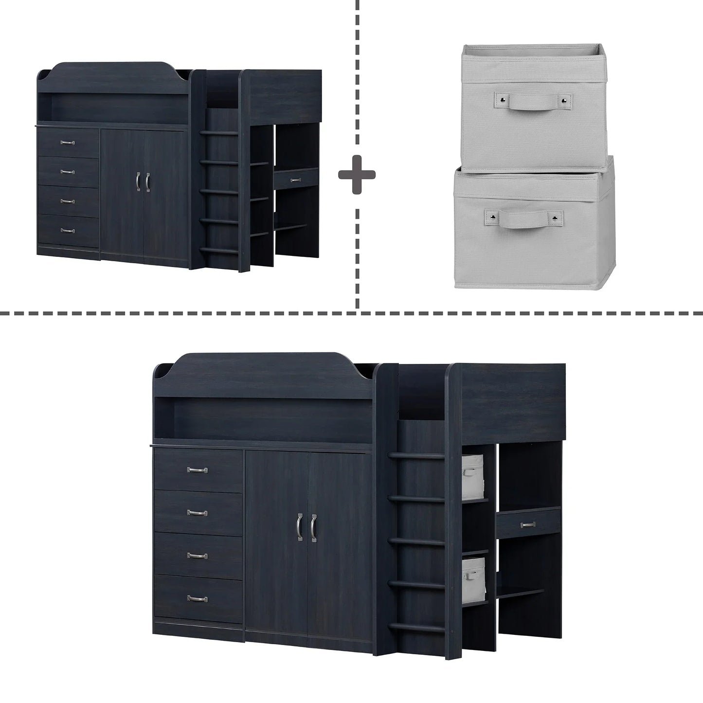 Loft Bed with Desk - Asten